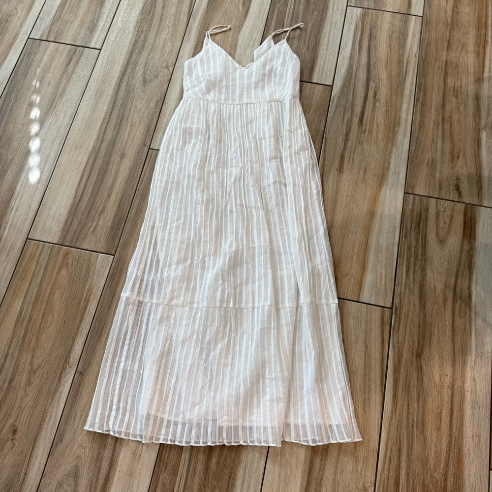 Club Monaco White Striped Maxi Dress